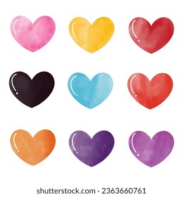 Hand drawn hearts. Design elements for Valentine's day. Hand drawn rough marker hearts isolated on white background. Set of unique hand drawn hearts. Painted design elements.