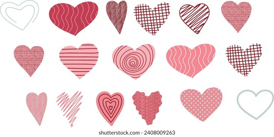 Hand drawn hearts. Design elements for Valentine's day.