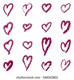 Hand drawn hearts. Design elements for Valentine's day.