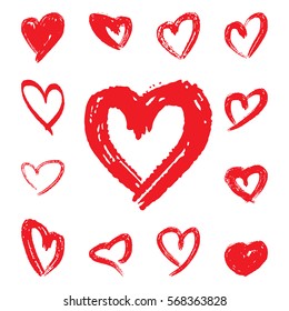 Hand drawn hearts. Design elements for Valentine's day.