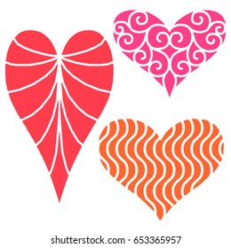 Hand drawn hearts. Design elements for Valentine s day.