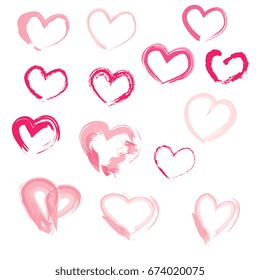 Hand drawn hearts. Design elements for Valentine's day.