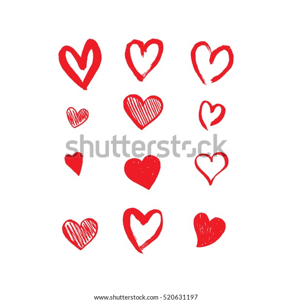 Handgezeichnete Herzen Gestaltungselemente Fur Valentinstag