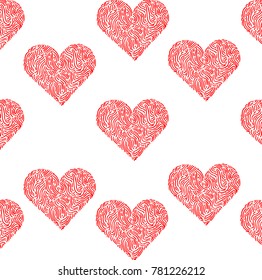 Hand drawn hearts in doodle style for adult coloring pages, tattoo, t-shirt or prints. Vector illustration for Valentine's day and Love Cards