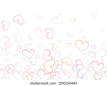 Hand drawn hearts. Flat illustration of wedding love. Valentine Day. Vector illustration