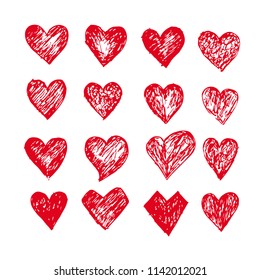 Hand drawn hearts icon