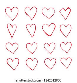 Hand drawn hearts icon