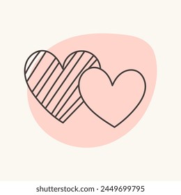 Hand drawn hearts illustration. Perfect for Valentine's day, wedding designs.