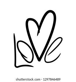 Hand drawn hearts. Hearts on isolated white background. Unique abstract image for design. Line art creation. Elements for poster or flyer. Valentine's Day