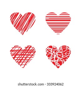 Similar Images, Stock Photos & Vectors of Hand drawn hearts on white