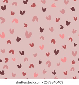 Hand drawn hearts pattern. Seamless patter with hearts for Valentine's Day.