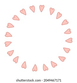 Hand drawn hearts round shape. Perfect for poster, greeting card and prints. Cartoon style vector illustration for decor and design.

