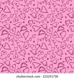 Hand drawn hearts seamless