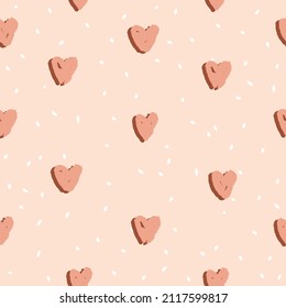 La mano dibujó corazones de fondo fluido. Patrón cardíaco de acuarela rosa. Colorida textura romántica con corazones.