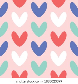 Hand drawn hearts seamless pattern