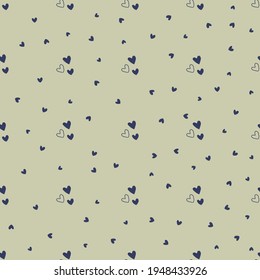 Patrón impecable de corazones dibujados a mano. El fondo de la textura de los garabatos del corazón de amor.