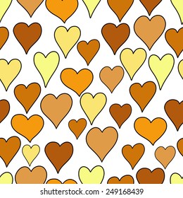 hand drawn hearts seamless pattern