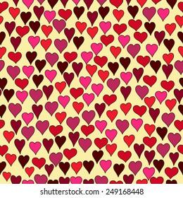 hand drawn hearts seamless pattern