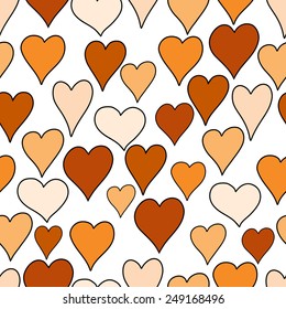 hand drawn hearts seamless pattern