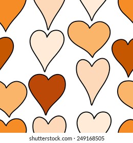 hand drawn hearts seamless pattern