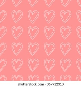 Hand drawn hearts seamless pattern background. 

