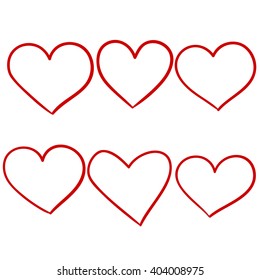 Hand drawn hearts set