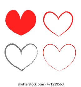 Hand drawn hearts set