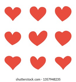 Hand drawn hearts set. Design element for Valentines Day, wedding, birthday card etc. Vector illustration