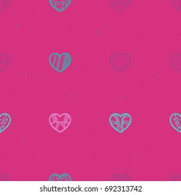 Hand drawn hearts - vector background