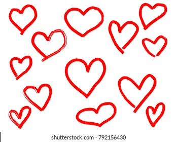 Hand drawn hearts. Vector illustratino.