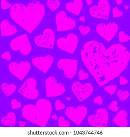 Hand drawn hearts. Vector illustration.