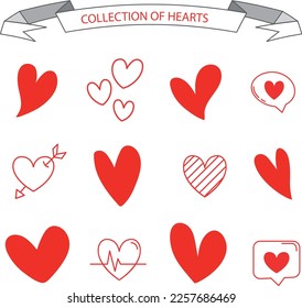 Hand drawn hearts. Vector illustration.
Design elements for Valentine's day.