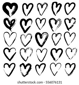 Hand drawn hearts. Vector illustration