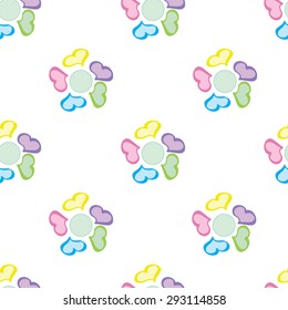 Hand drawn hearts vector seamless pattern for children's fashion or fabric, unisex colours