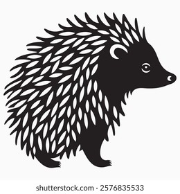 Hand drawn Hedgehog animal silhouette