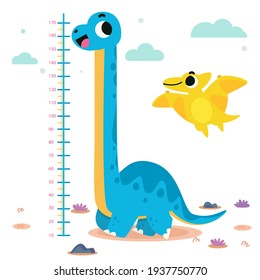 Hand drawn height meter for kids illustrated Vector illustration.