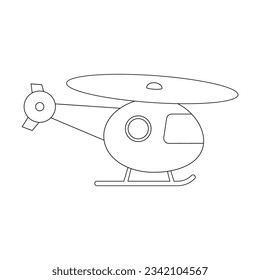 Ilustración vectorial de helicóptero dibujado a mano. Doodle de transporte aéreo y acuático para el transporte de pasajeros y paquetes de entrega aislados en fondo blanco. Transporte, concepto de viaje