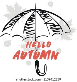 Hand drawn of Hello Autumn