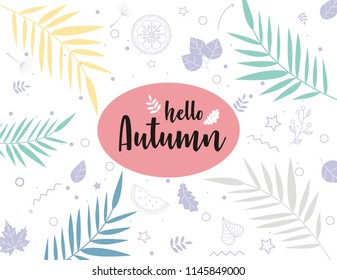 Hand drawn of Hello Autumn
