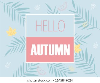 Hand drawn of Hello Autumn