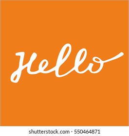 Hand drawn 'hello" sign. Hand drawn calligraphy. Good for use and design. Hello hand-lettering. Handmade vector calligraphy