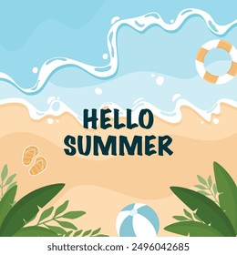Dibujado a mano hola ilustración de verano