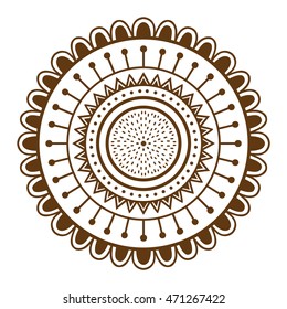 Hand drawn henna abstract mandala pattern flowers and paisley doodle coloring page