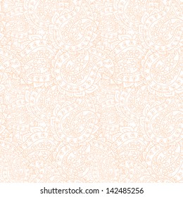 Hand drawn henna patten, seamless wallpaper, vector illustration