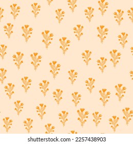 Patrón inestable de hierbas extraídas a mano. Fondo orgánico a mano libre. Papel de paredes sin fin de flores de bosque decorativo. Diseño para tela, impresión textil, envoltura, cubierta. Ilustración vectorial.