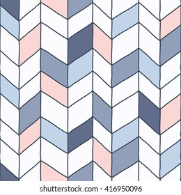 Hand Drawn Herringbone Design. Seamless vector pattern repeat.