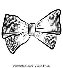 Hand drawn High detailed bow drawing, ink and pen style drawing of bow vector illustration on white background