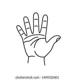 Hand drawn High five sign isolated on a white. Sketch. Vector illustration.