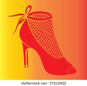Hand drawn high heel shoe doodle style