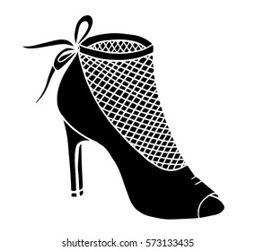 Hand drawn high heel shoe doodle style
